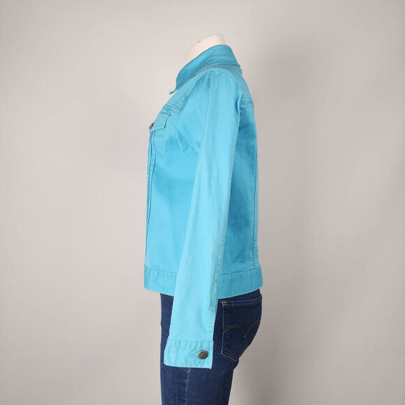 Tradition Country Collection Blue Cotton Embroidered Floral Denim Jacket Size 8 - Picture 5 of 9